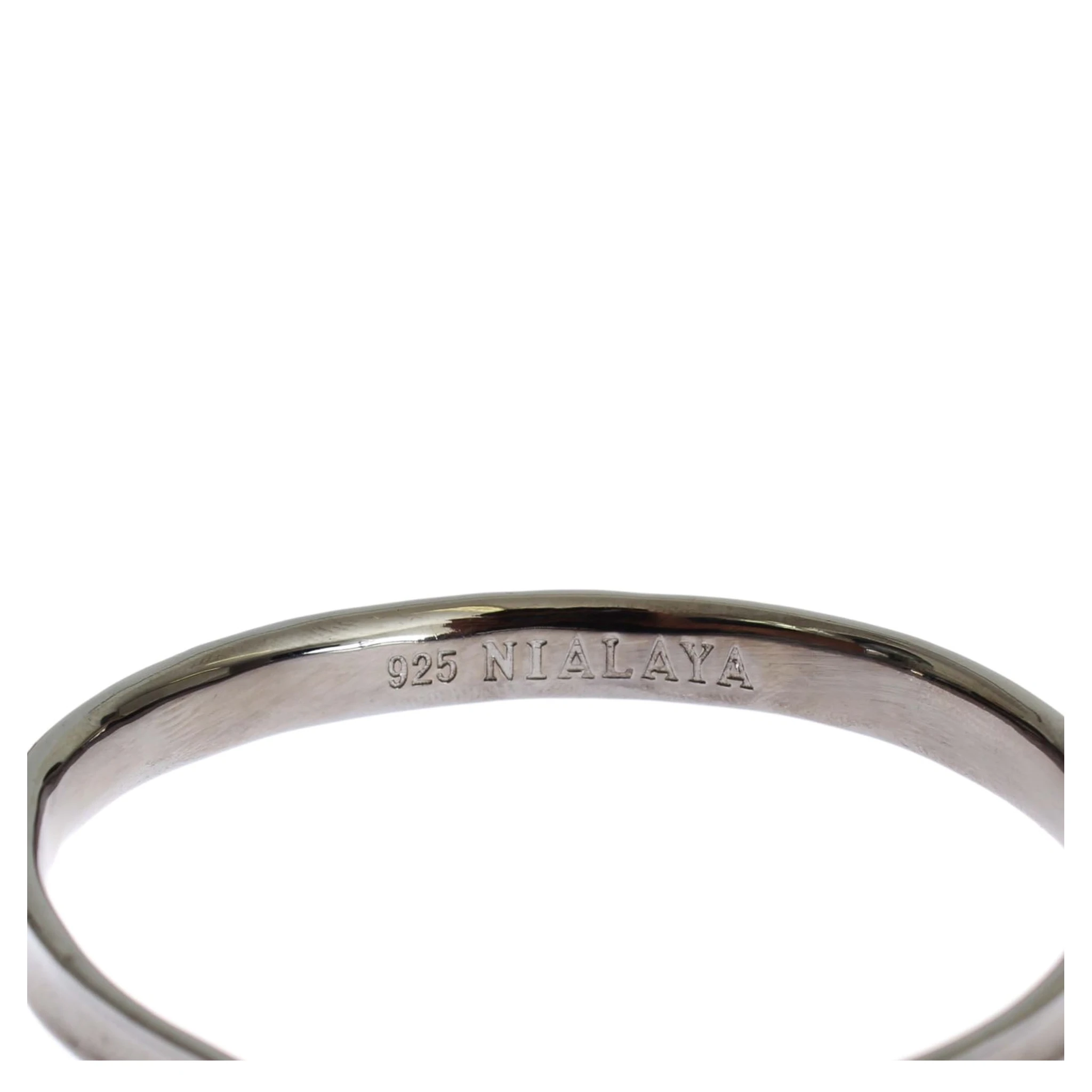 Gray Rhodium 925 Silver Bangle Bracelet