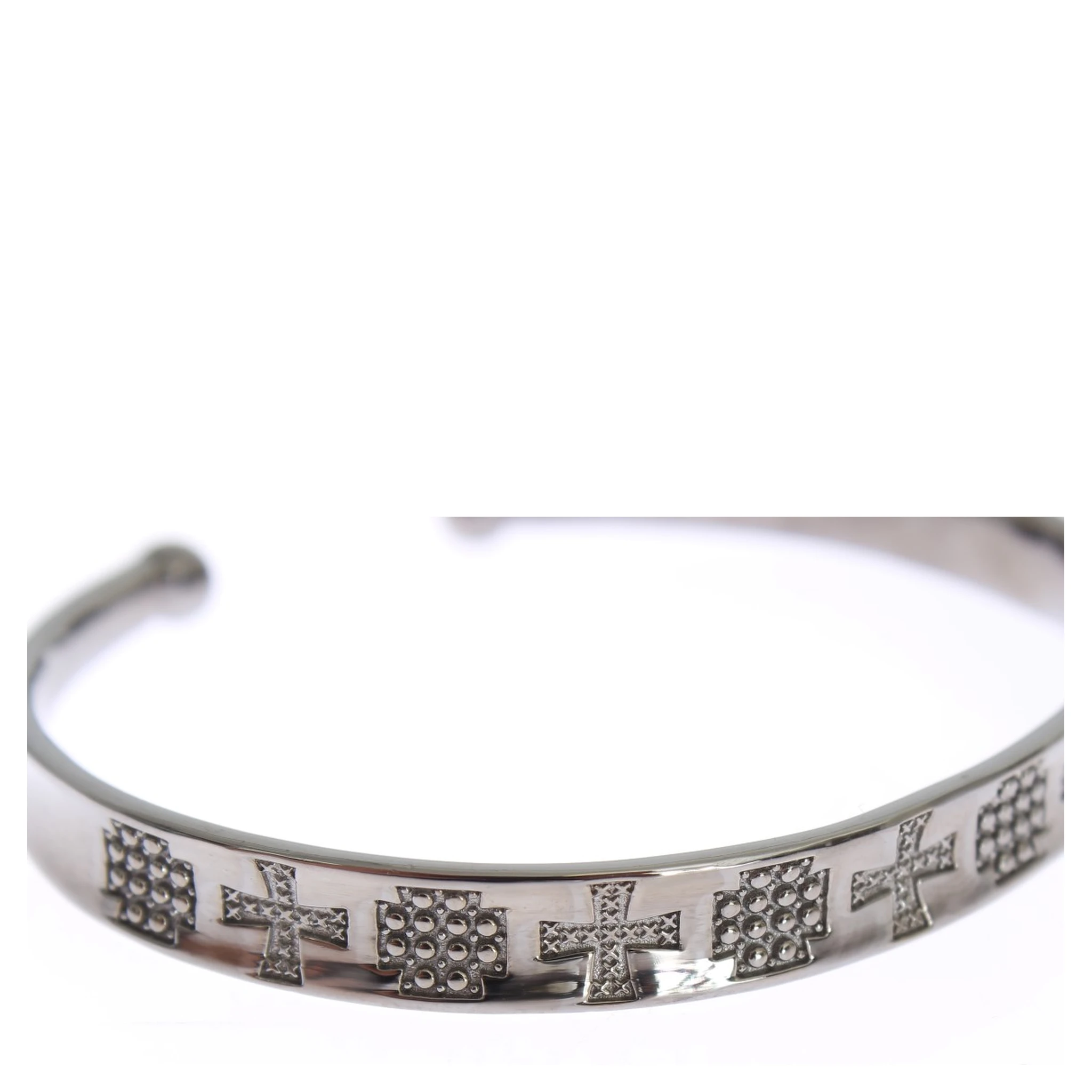Gray Rhodium 925 Silver Bangle Bracelet