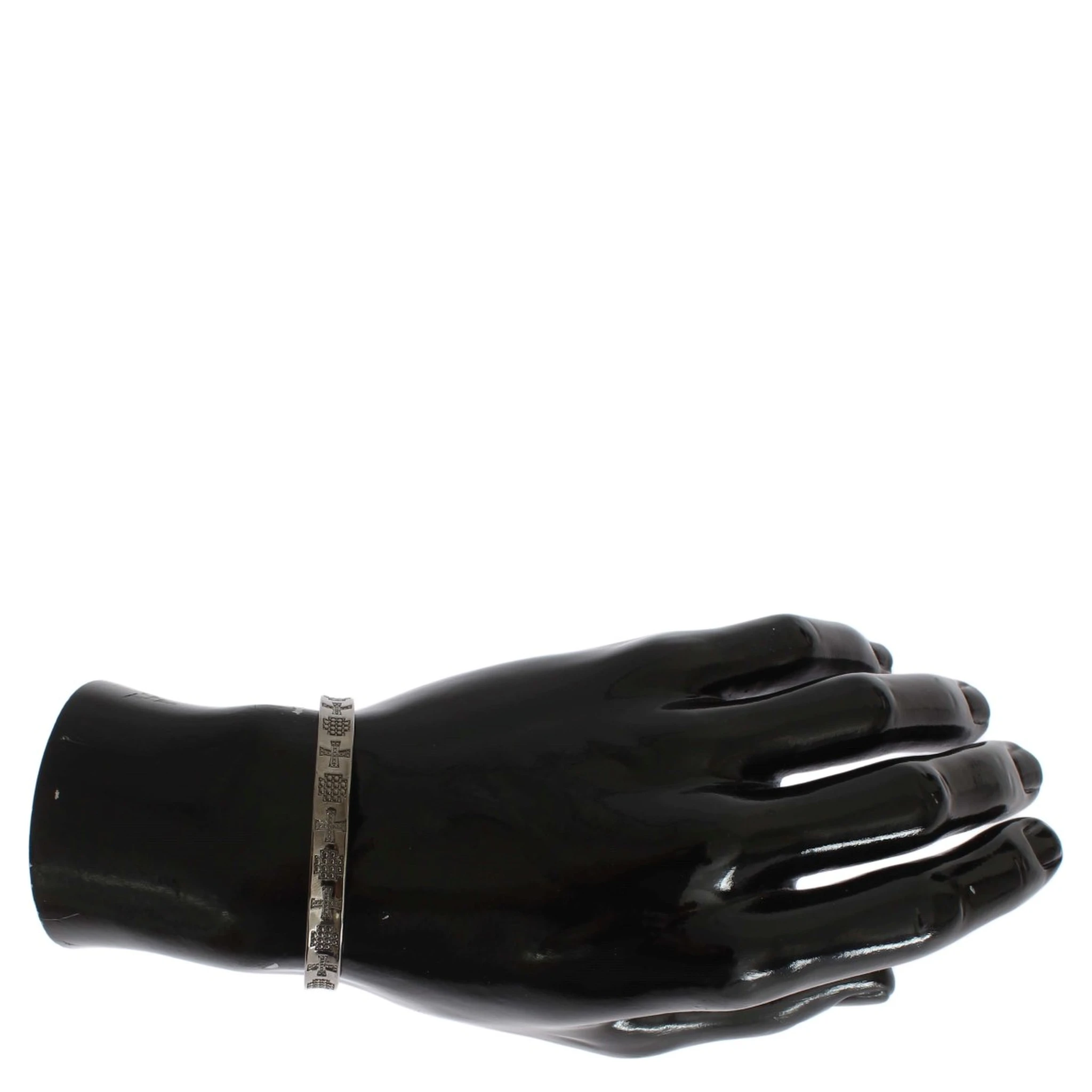 Gray Rhodium 925 Silver Bangle Bracelet