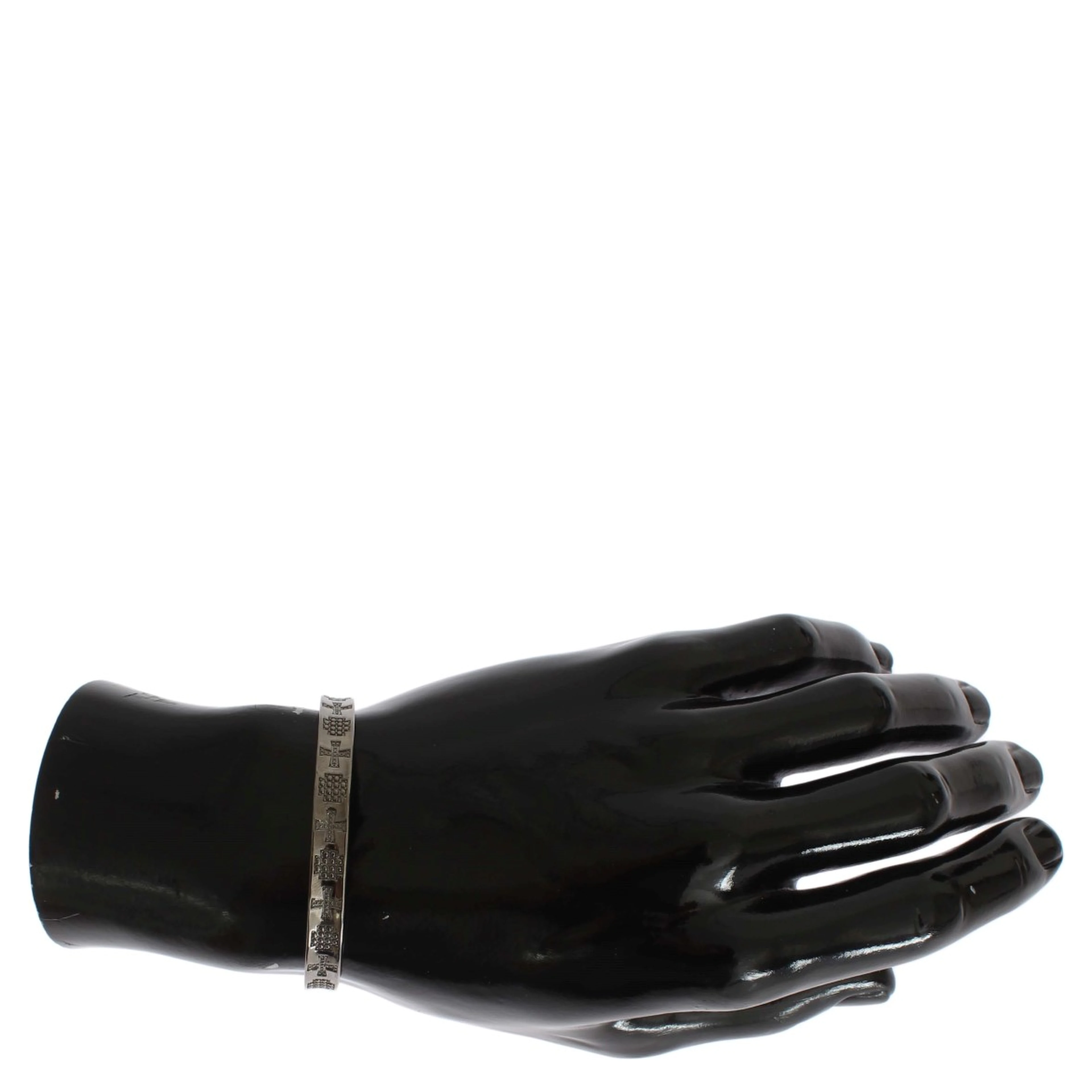 Gray Rhodium 925 Silver Bangle Bracelet