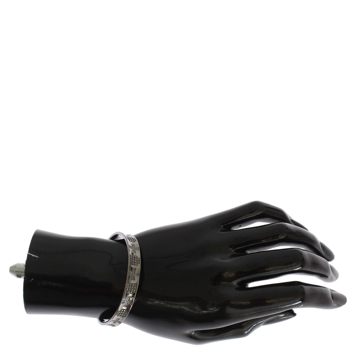 Gray Rhodium 925 Silver Bangle Bracelet