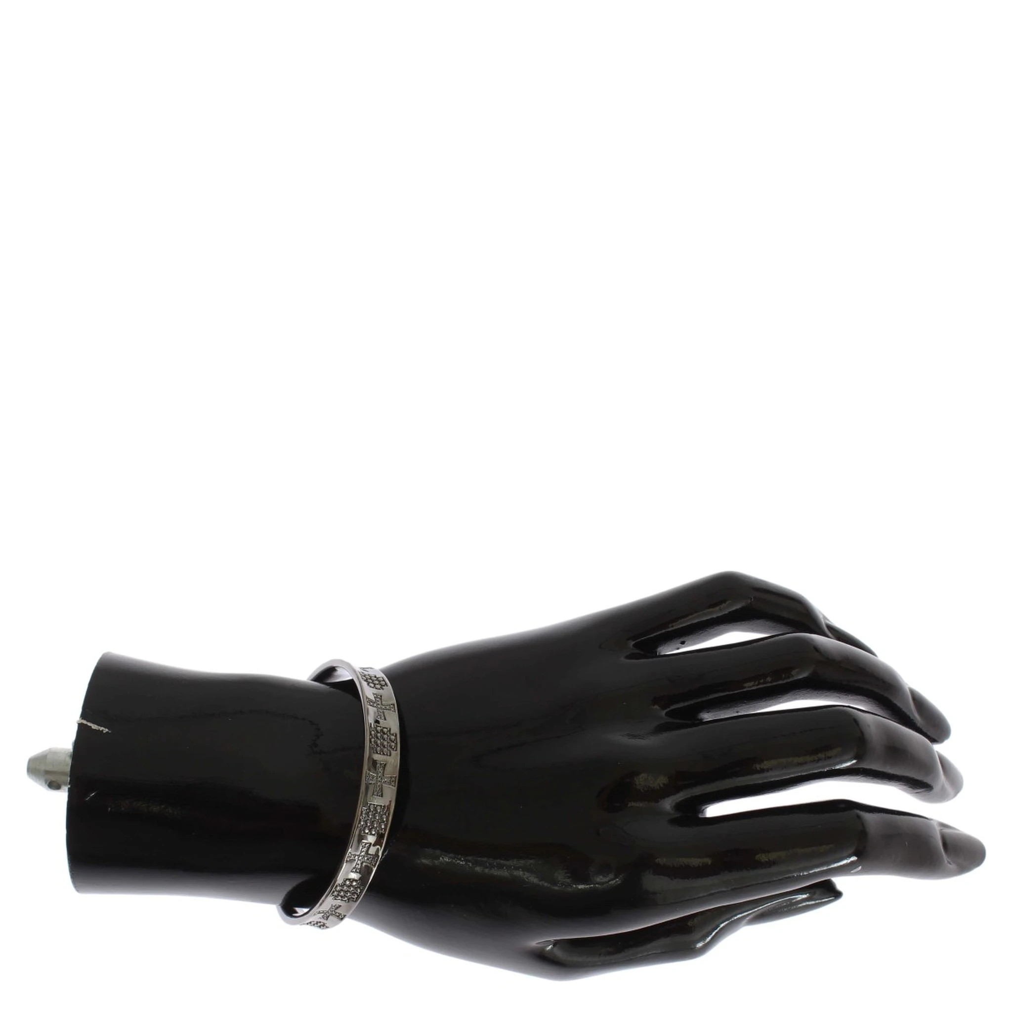 Gray Rhodium 925 Silver Bangle Bracelet