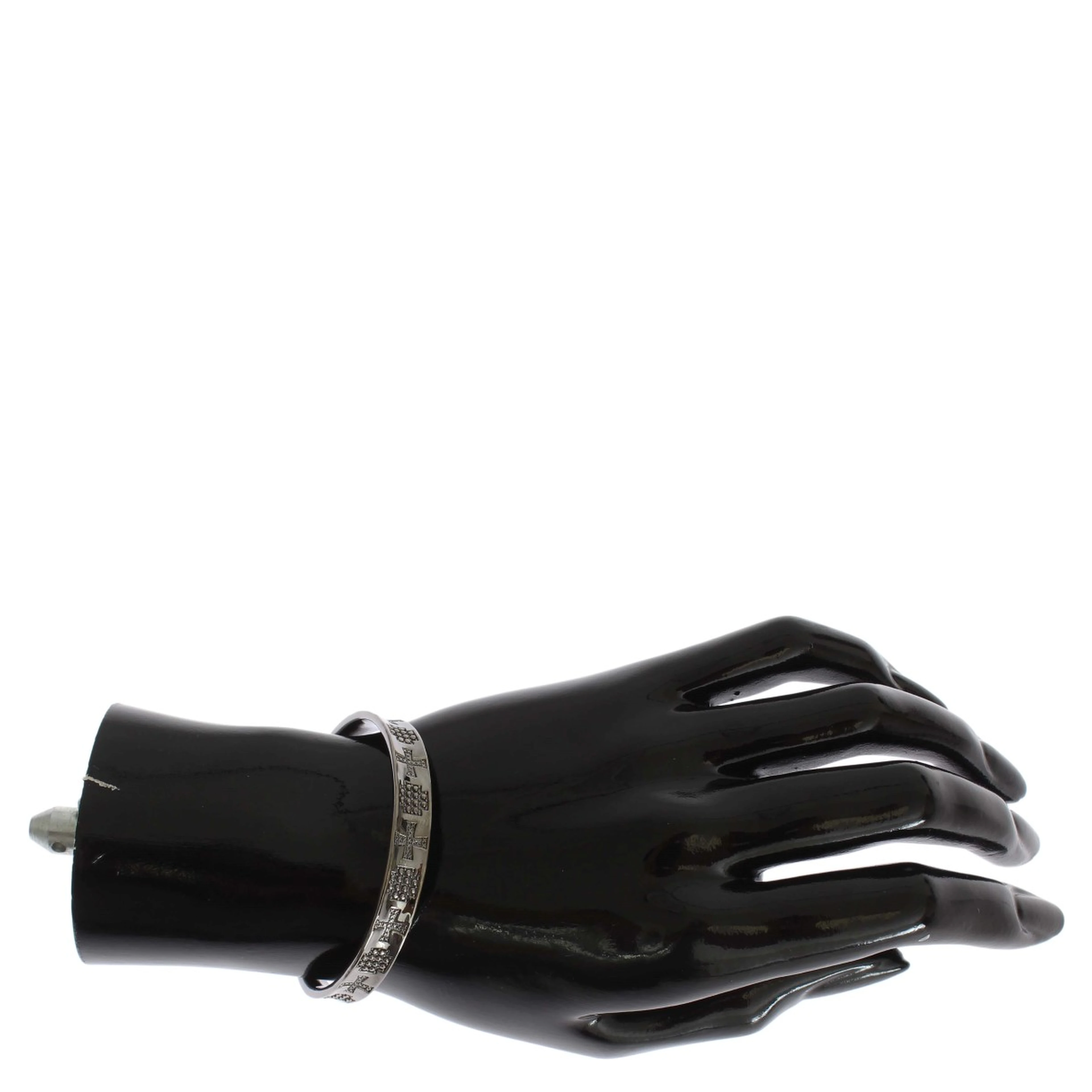 Gray Rhodium 925 Silver Bangle Bracelet