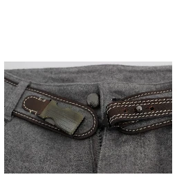 Gray Cotton Slim Fit Casual Bootcut Pants