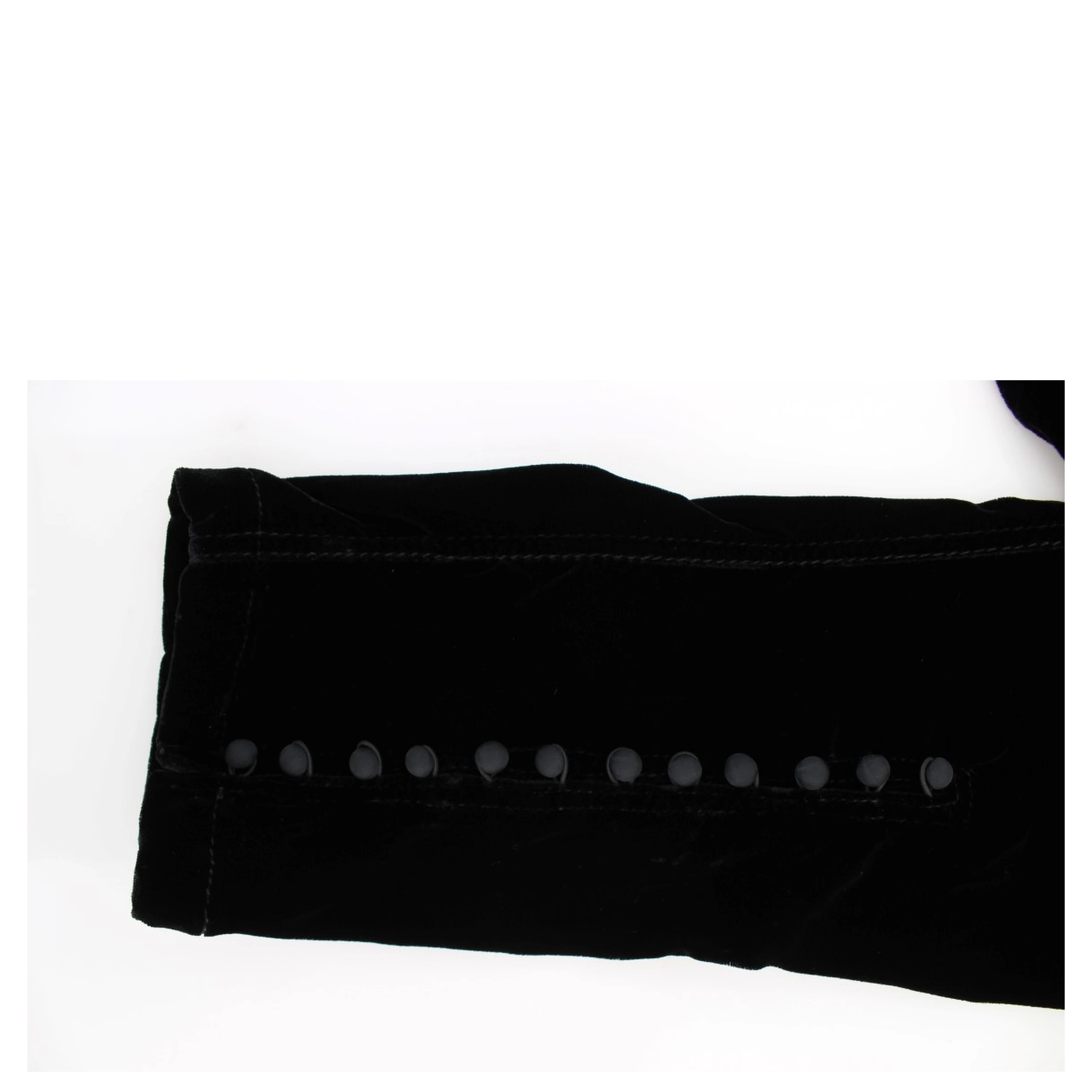 Black Viscose Blend Velvet Slim Fit Pants