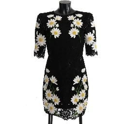 Black Floral Lace Chamomile Sicily Dress