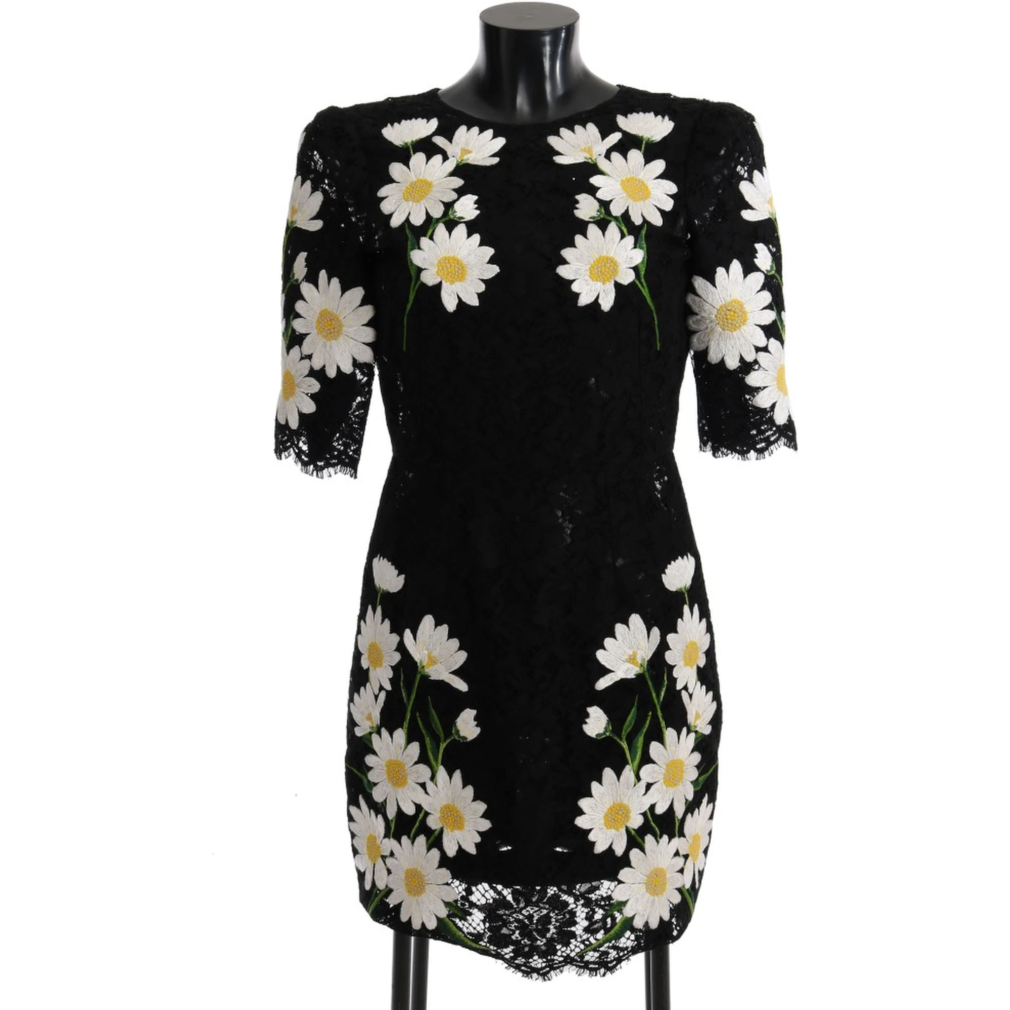Black Floral Lace Chamomile Sicily Dress