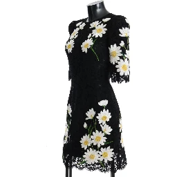 Black Floral Lace Chamomile Sicily Dress