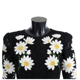 Black Floral Lace Chamomile Sicily Dress