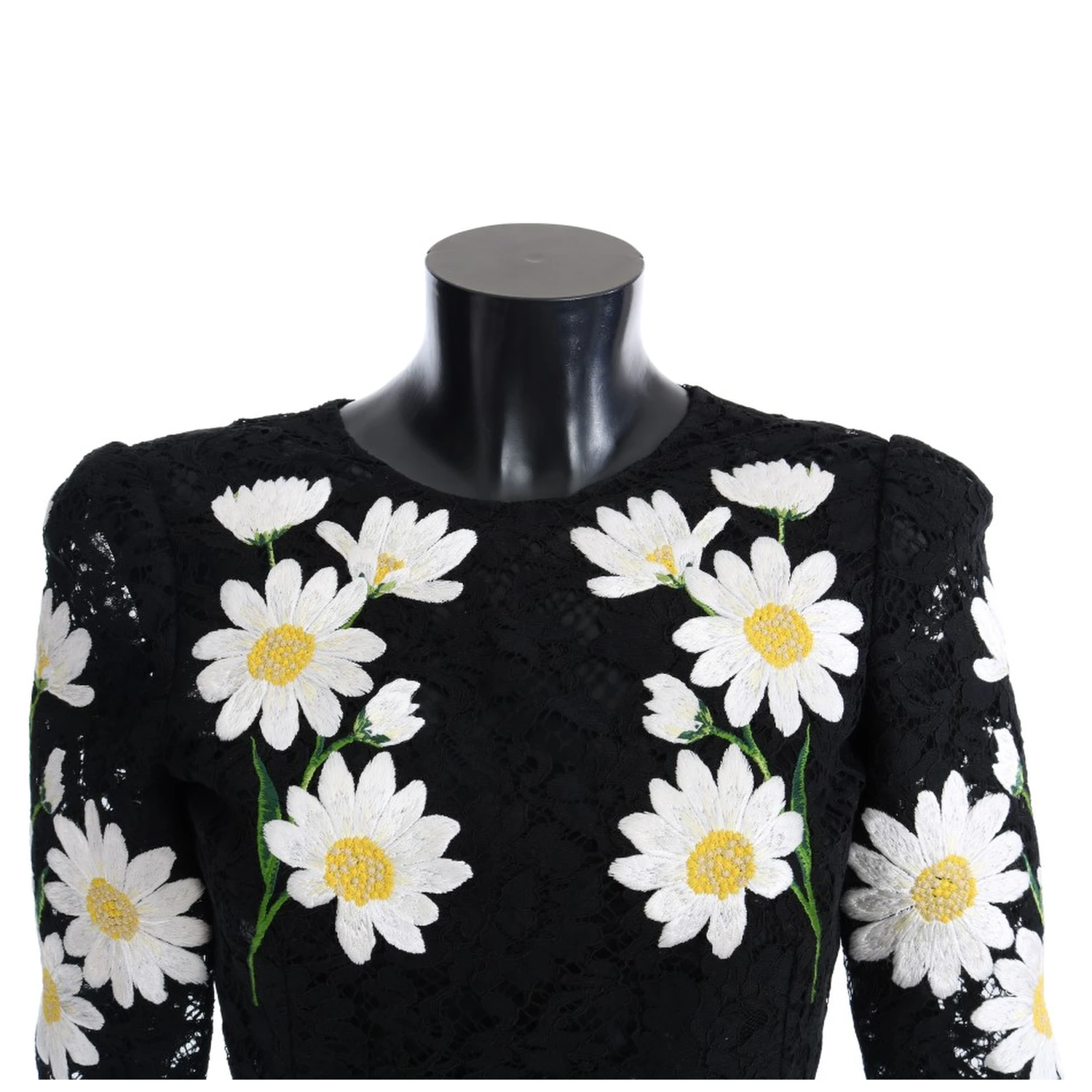 Black Floral Lace Chamomile Sicily Dress