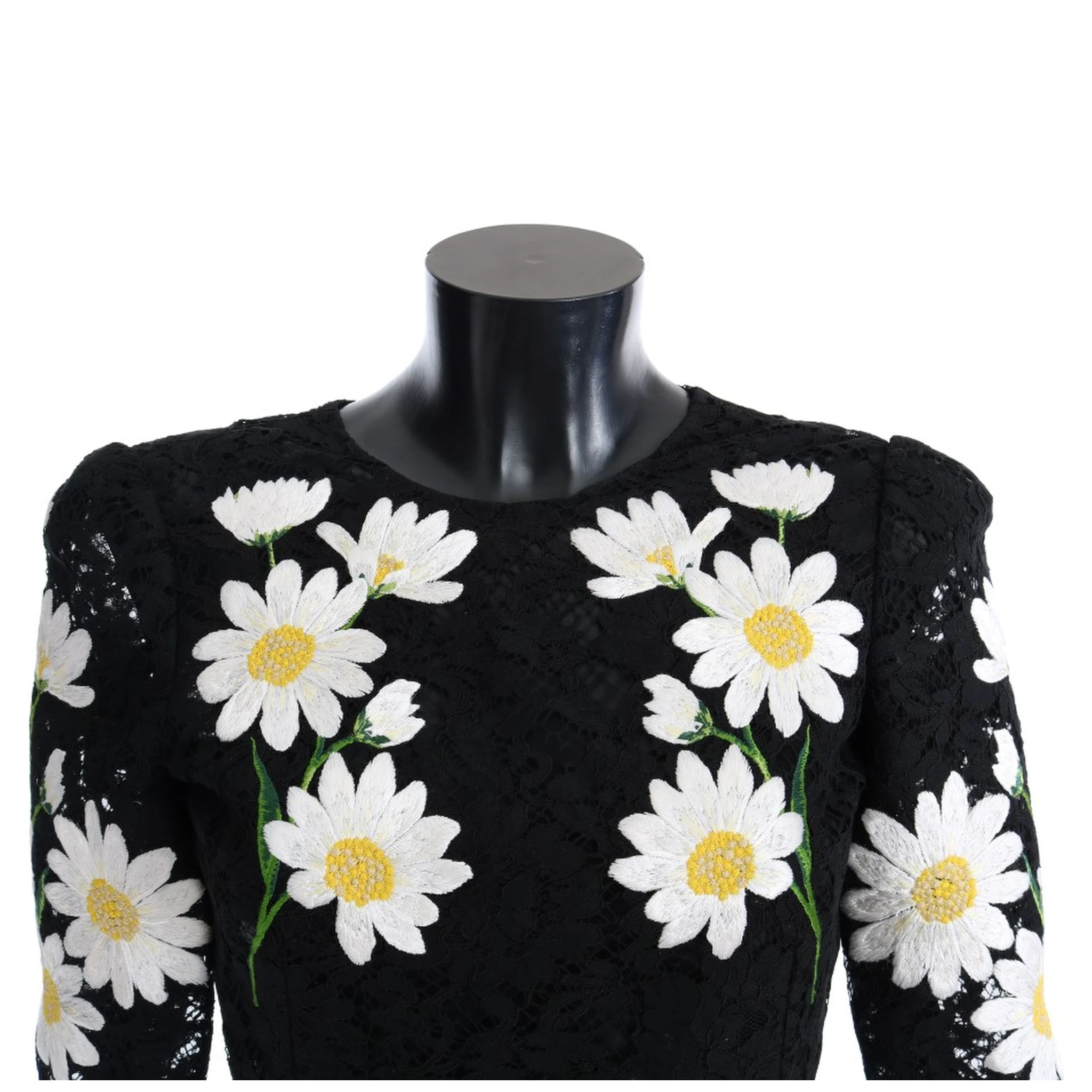 Black Floral Lace Chamomile Sicily Dress