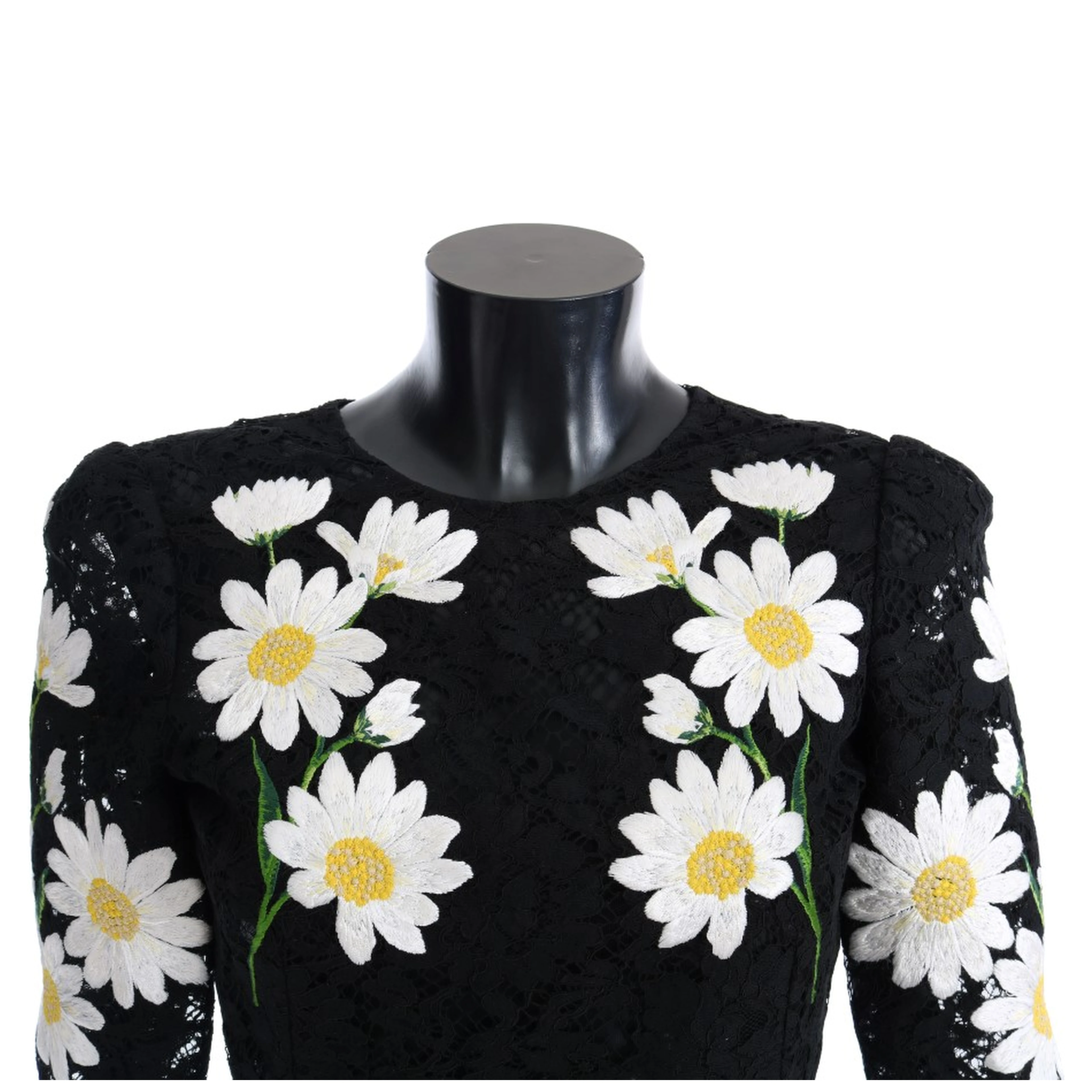 Black Floral Lace Chamomile Sicily Dress
