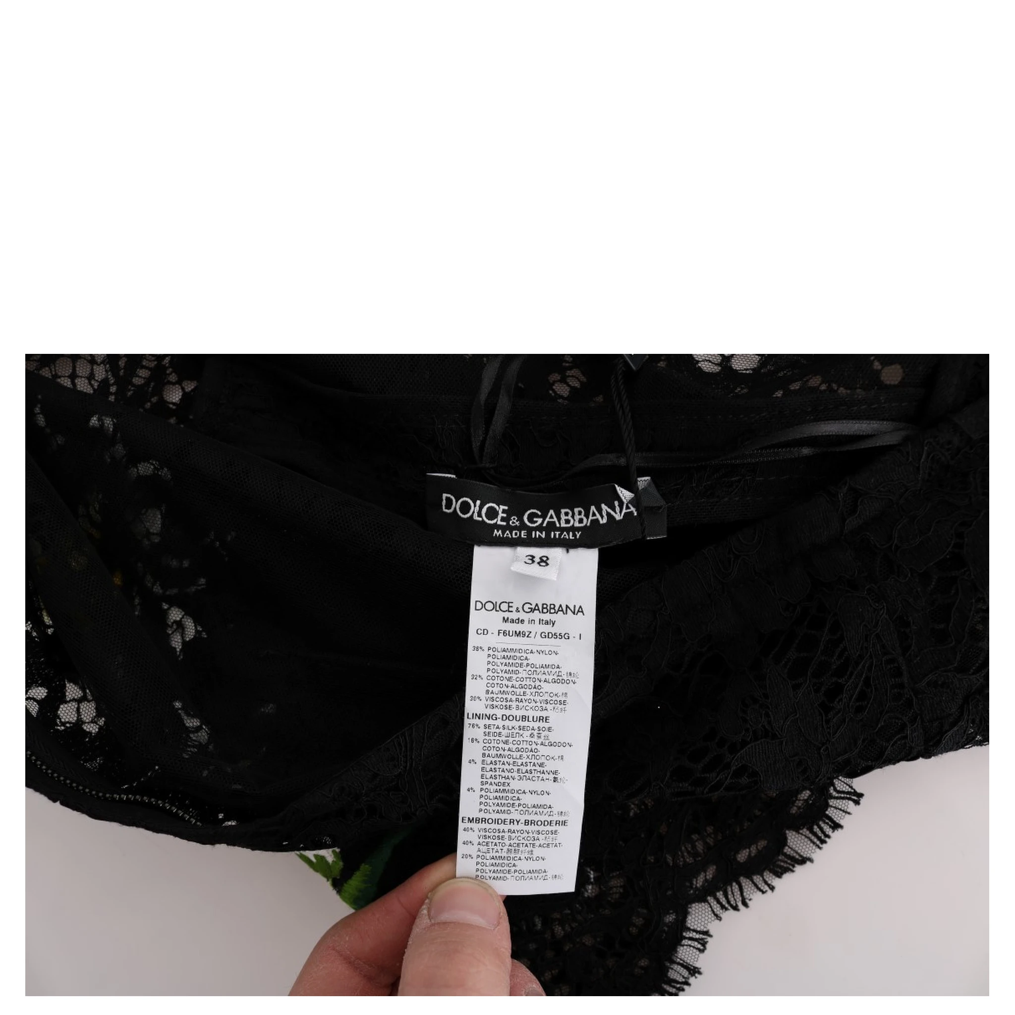 Black Floral Lace Chamomile Sicily Dress