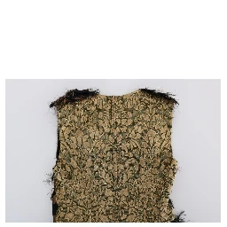 Black Silk Brown Fringes A-Line Dress