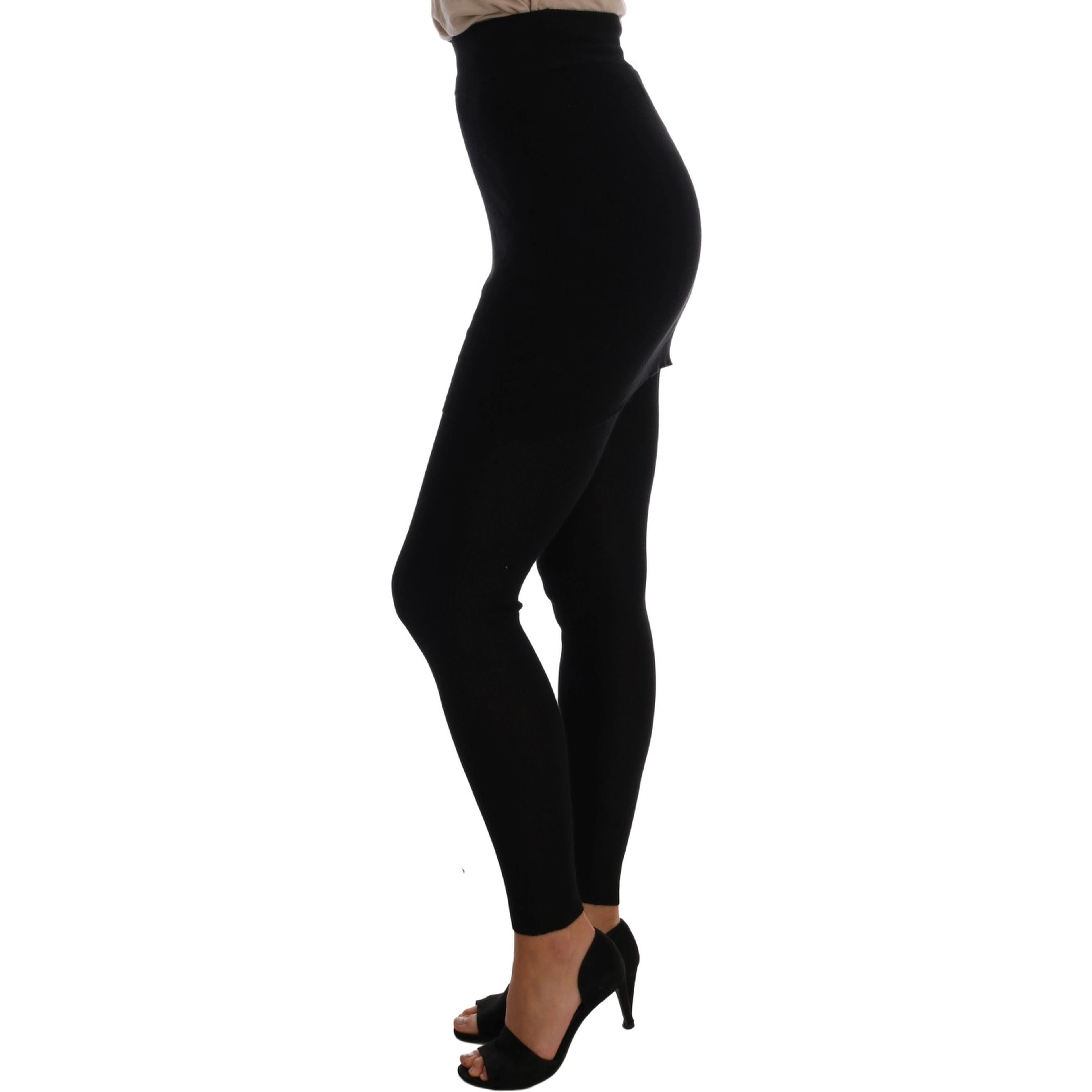Black Cashmere Silk Stretch Tights Stockings