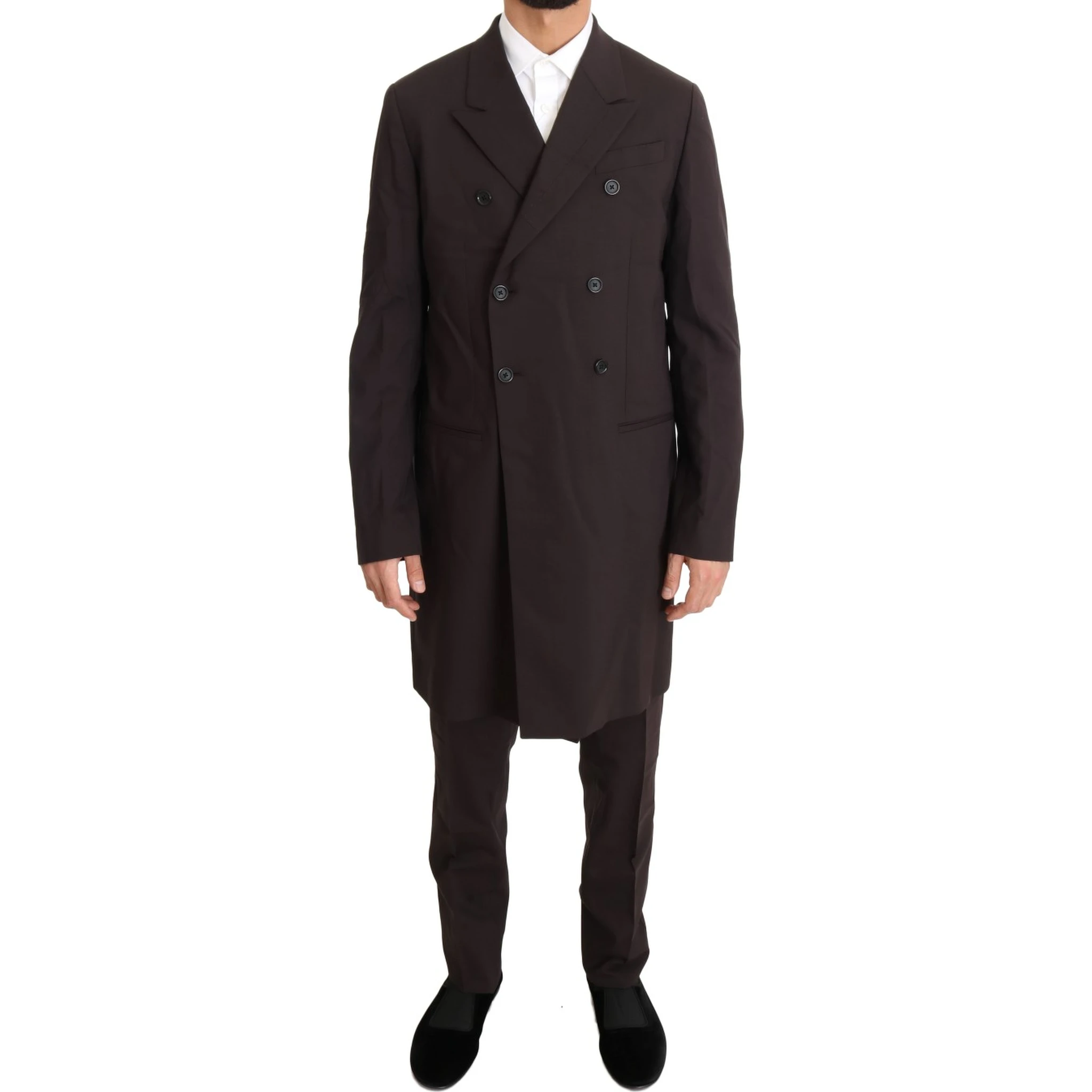 Bordeaux Wool Stretch Long 3 Piece Suit