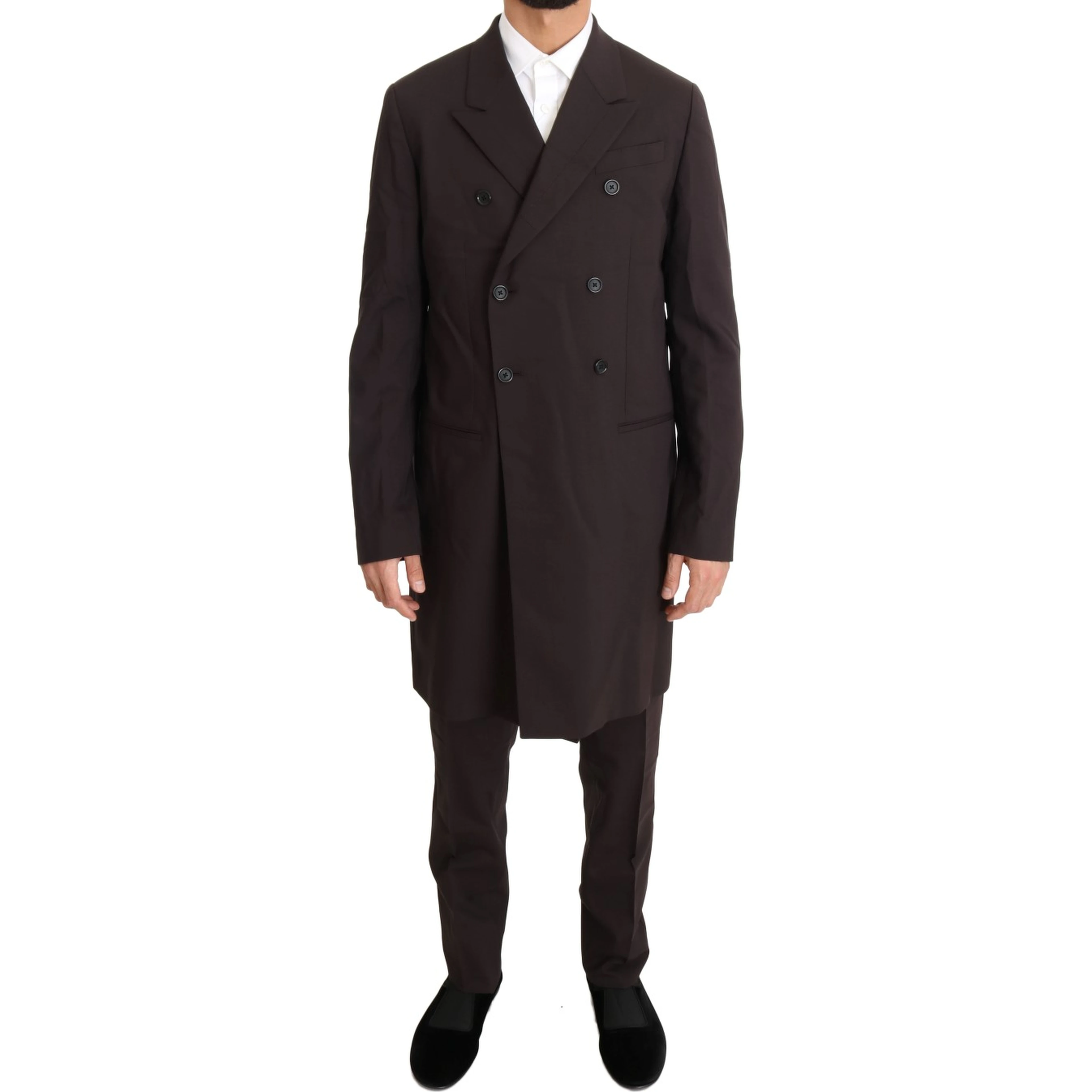 Bordeaux Wool Stretch Long 3 Piece Suit