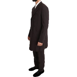 Bordeaux Wool Stretch Long 3 Piece Suit