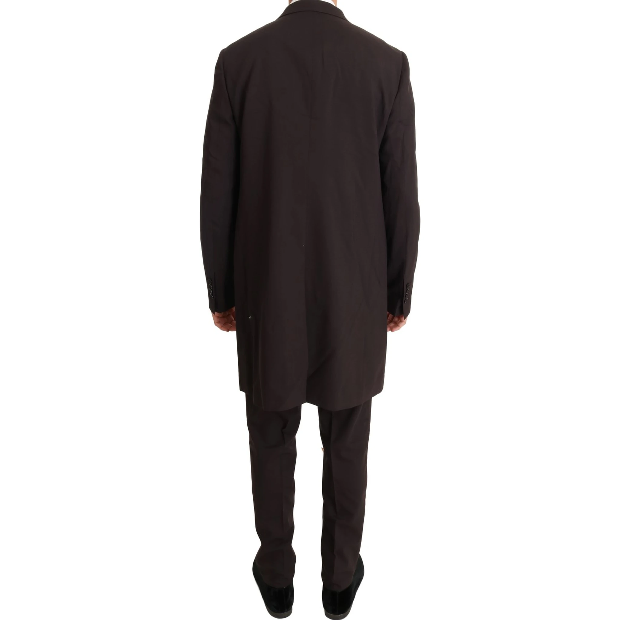 Bordeaux Wool Stretch Long 3 Piece Suit