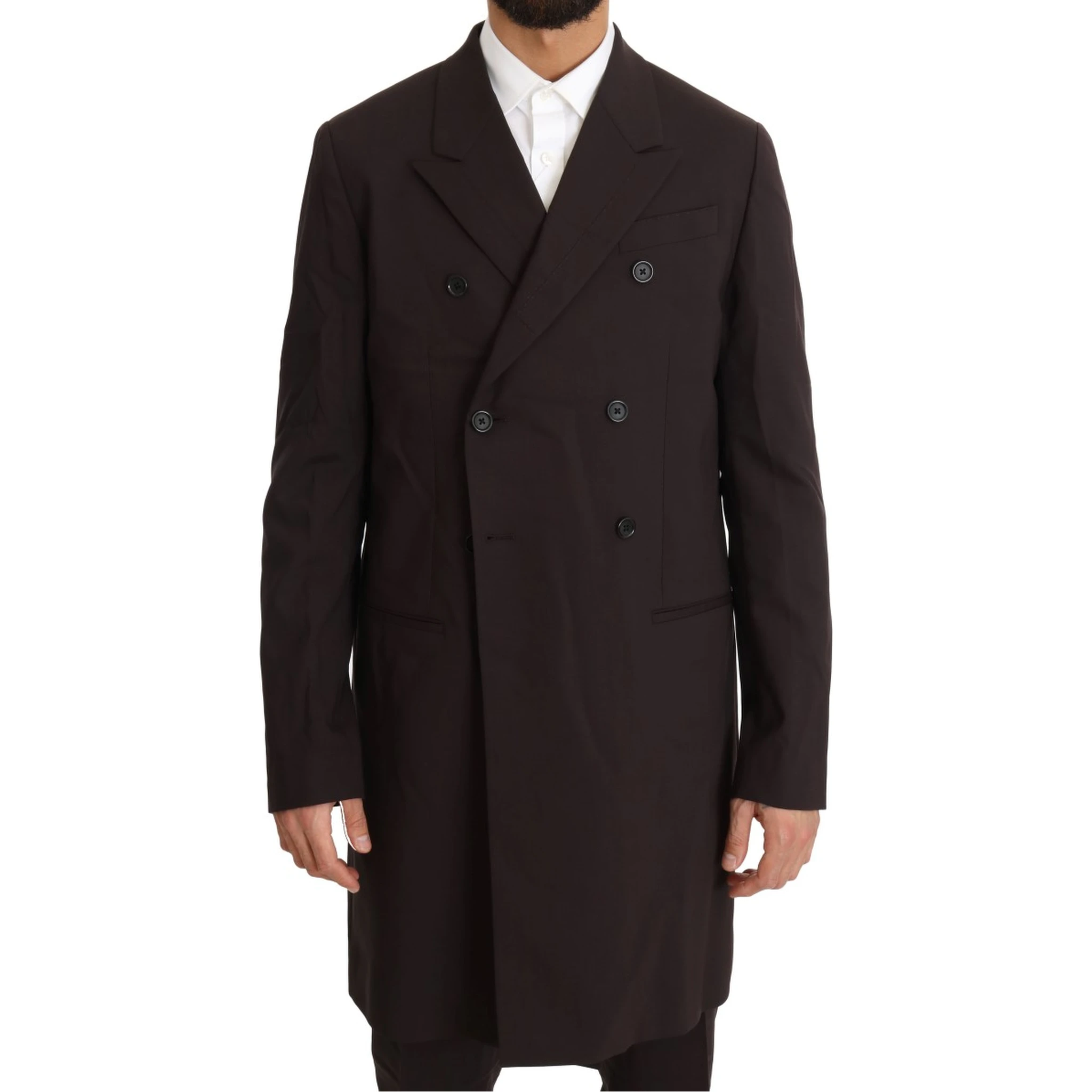 Bordeaux Wool Stretch Long 3 Piece Suit