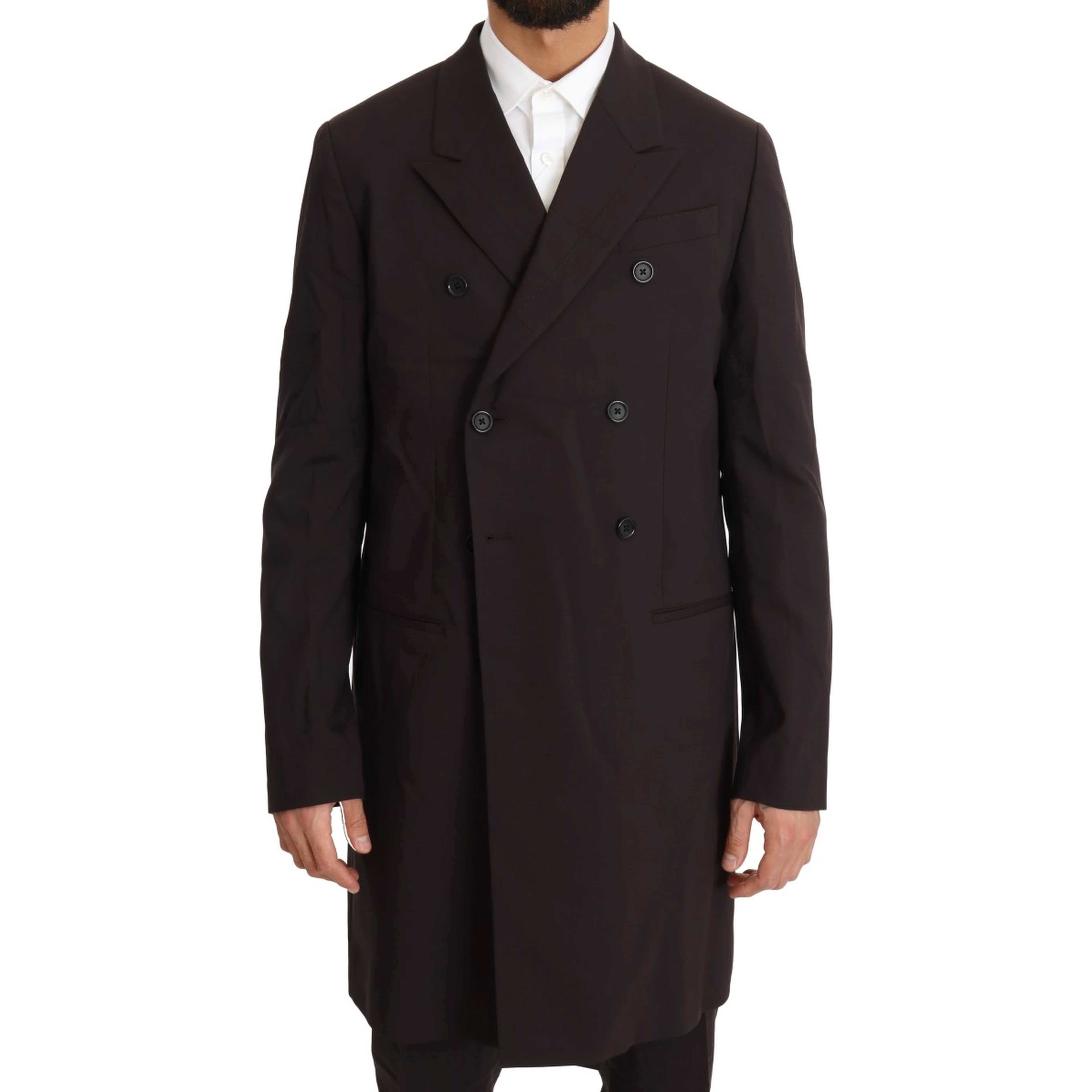 Bordeaux Wool Stretch Long 3 Piece Suit