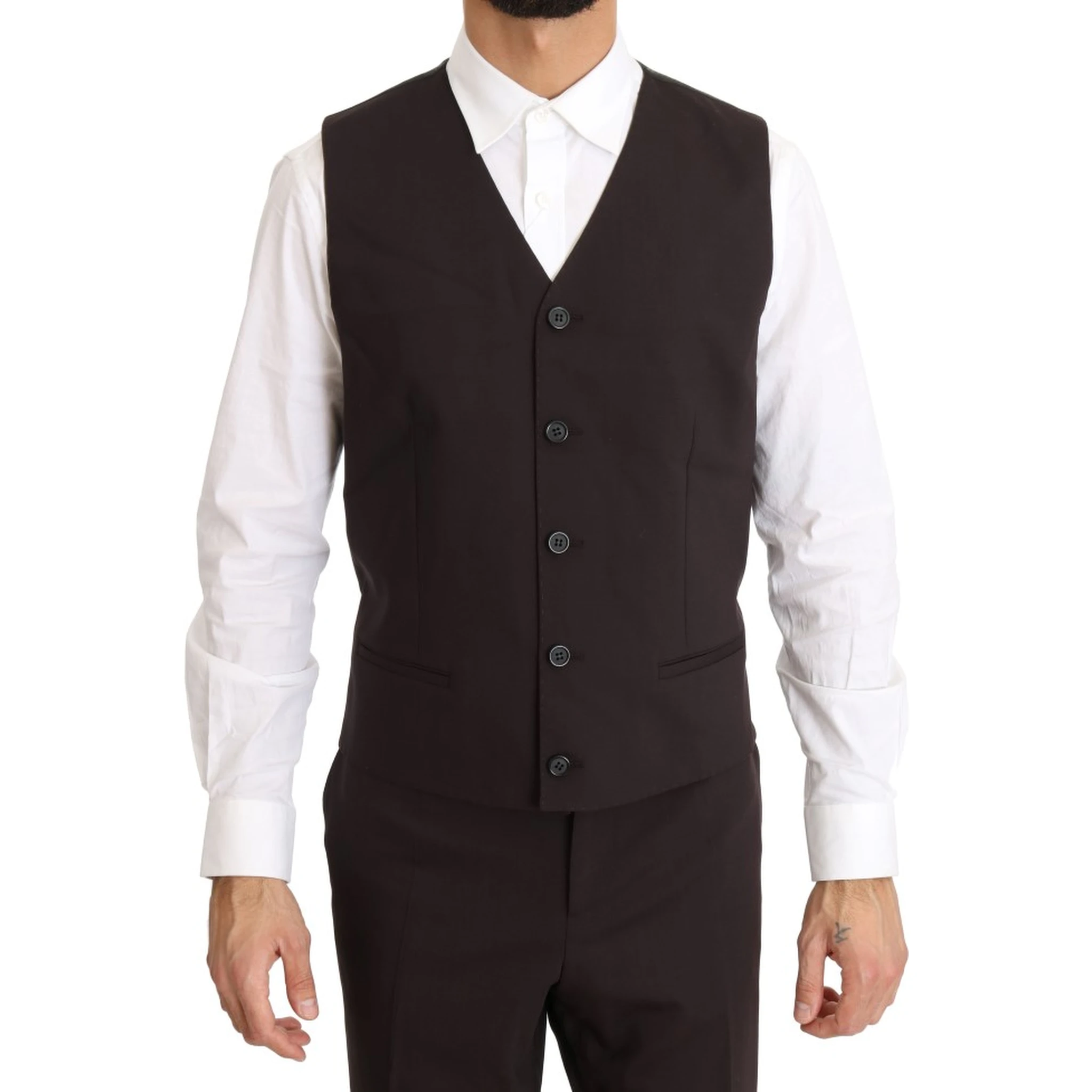 Bordeaux Wool Stretch Long 3 Piece Suit