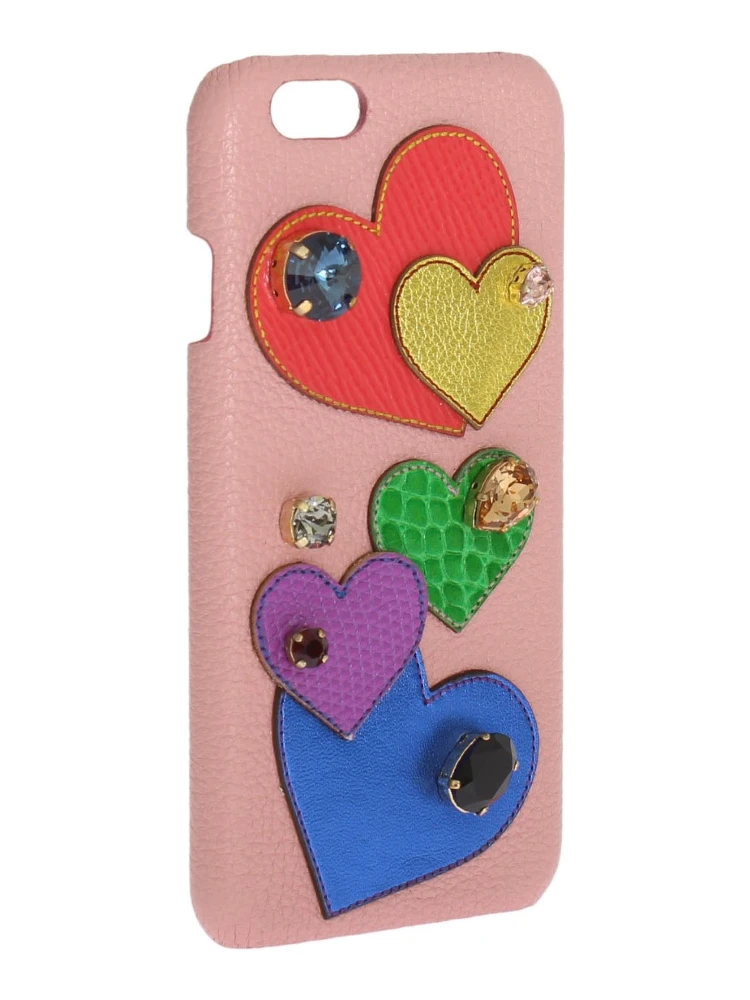 Pink Leather Heart Crystal Phone Case alternative
