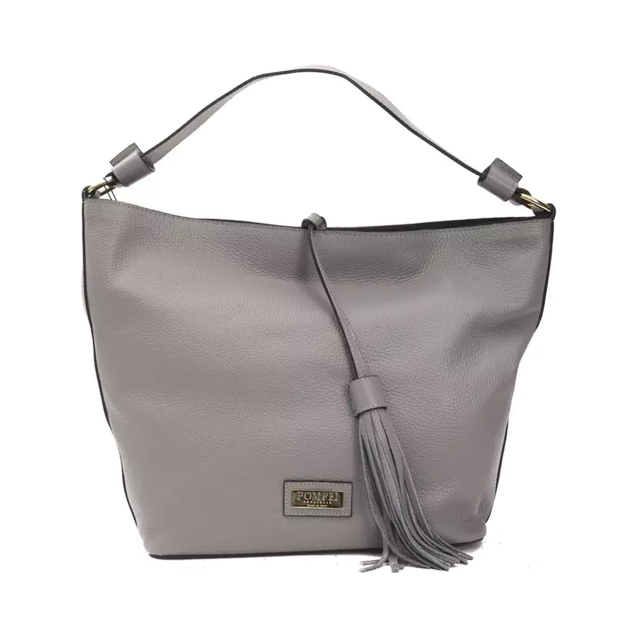 Gray Leather Shoulder Bag