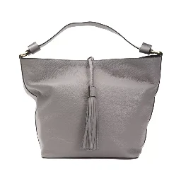 Gray Leather Shoulder Bag
