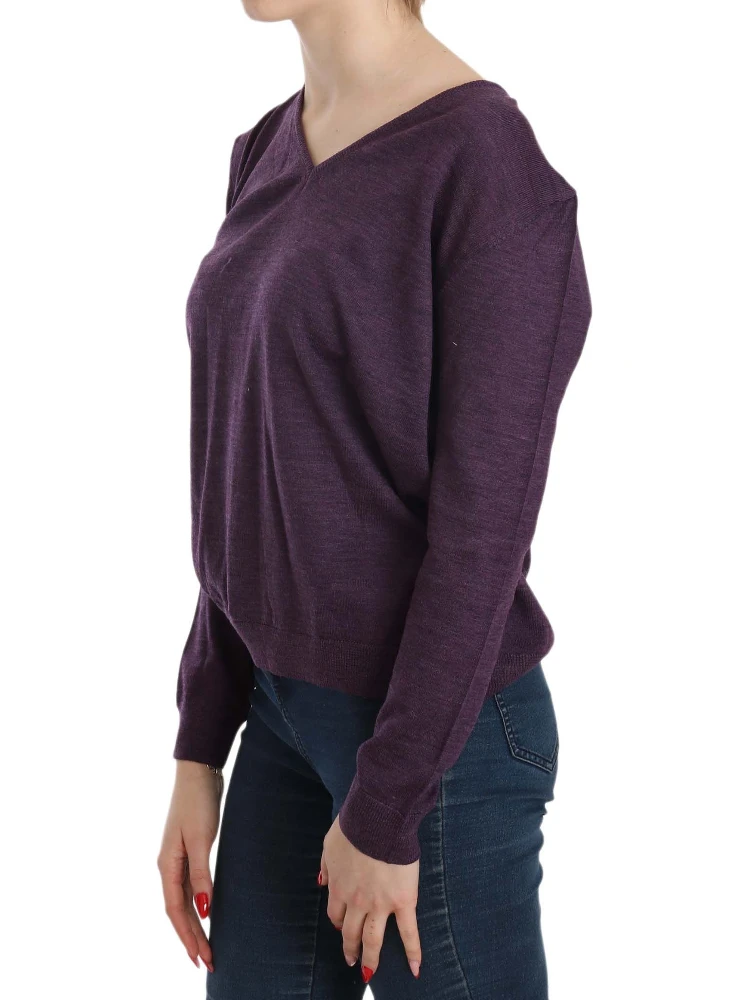 Purple V-neck Long Sleeve Pullover Top alternative