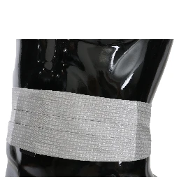 Gray Patterned Waist Belt Silk Cummerbund