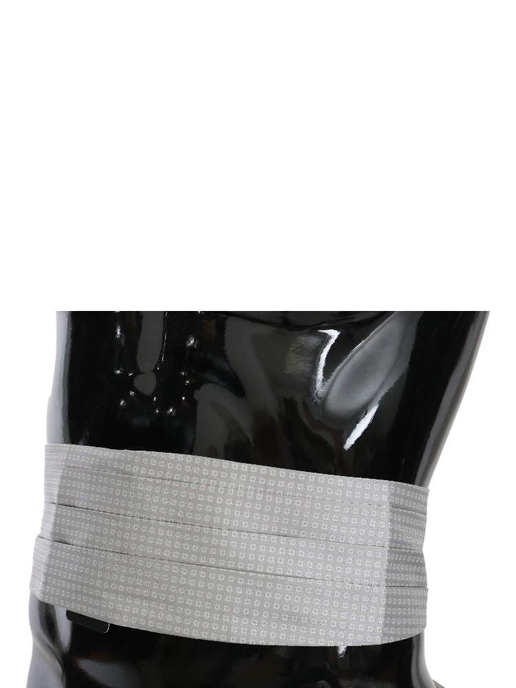 Gray Patterned Waist Belt Silk Cummerbund alternative
