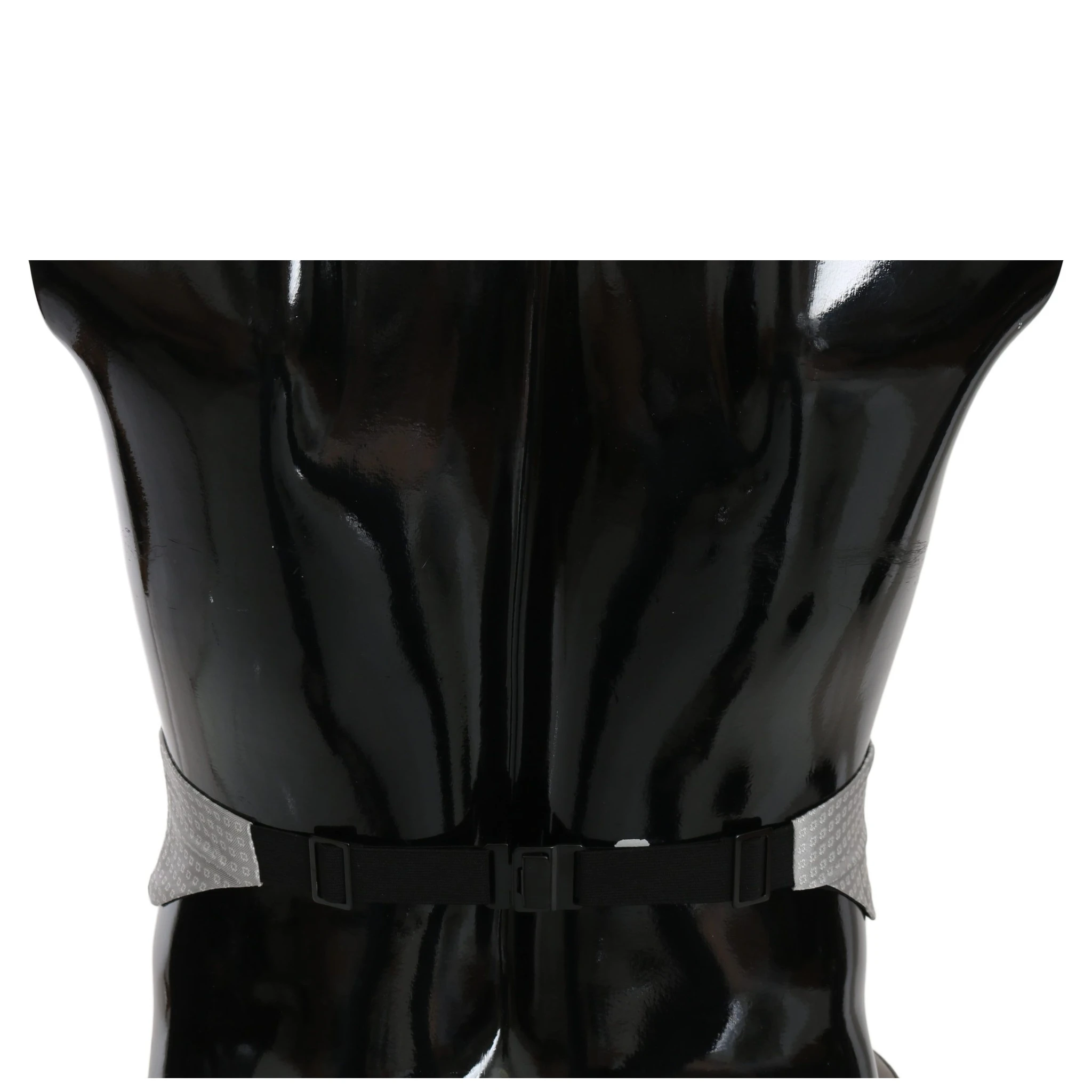 Gray Patterned Waist Belt Silk Cummerbund