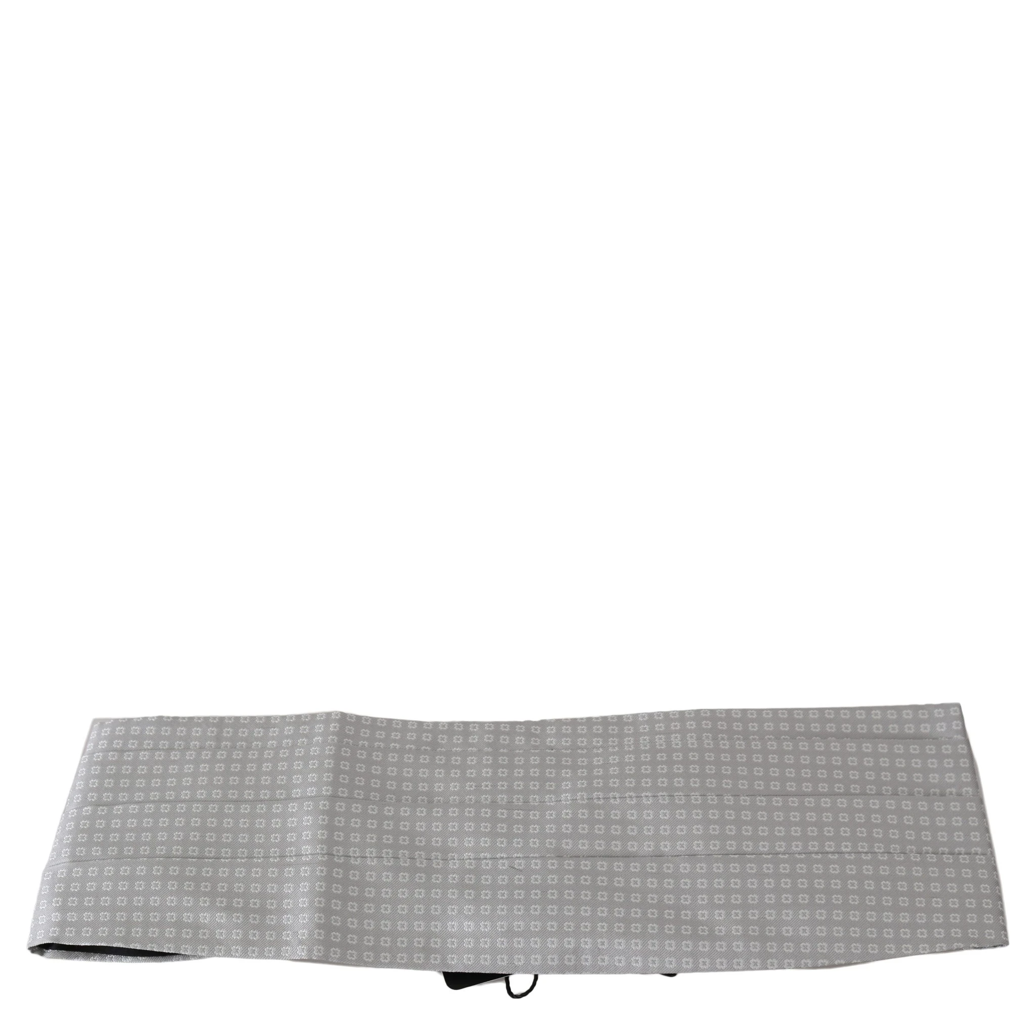 Gray Patterned Waist Belt Silk Cummerbund