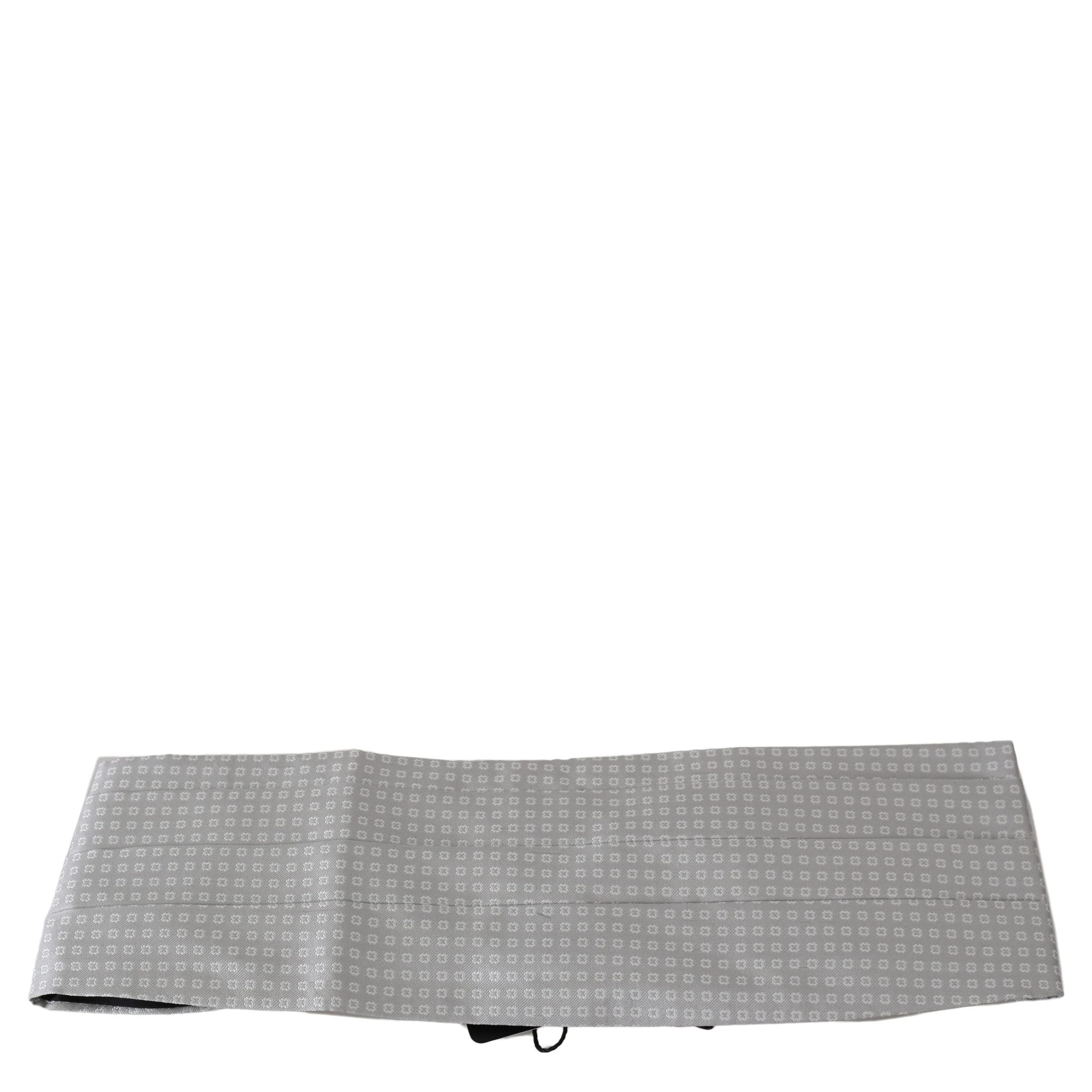 Gray Patterned Waist Belt Silk Cummerbund
