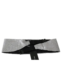 Gray Patterned Waist Belt Silk Cummerbund
