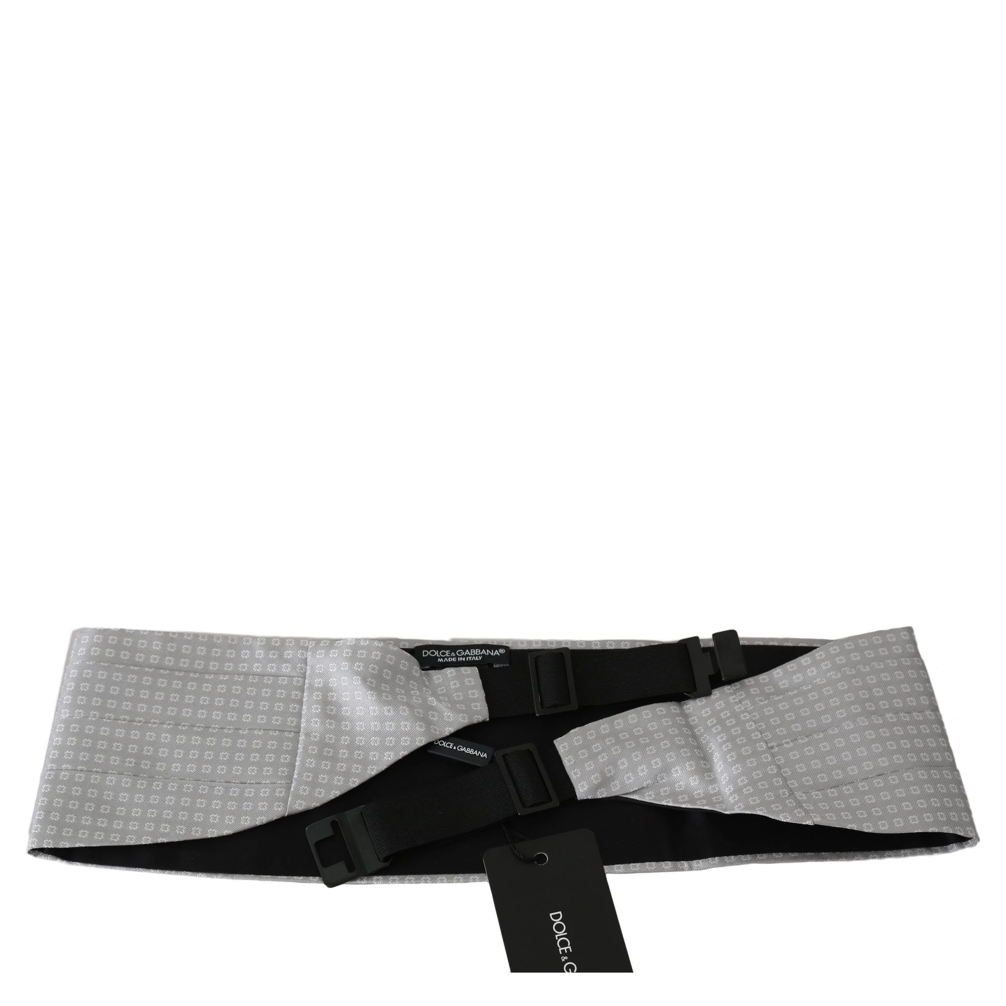 Gray Patterned Waist Belt Silk Cummerbund