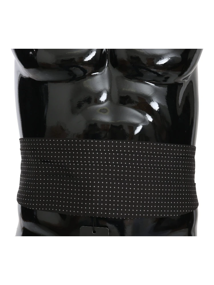 Black Dotted Waist Belt Silk Cummerbund