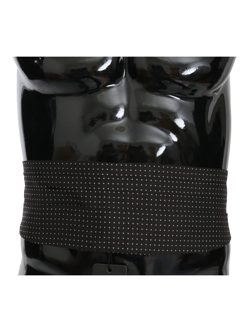 Black Dotted Waist Belt Silk Cummerbund