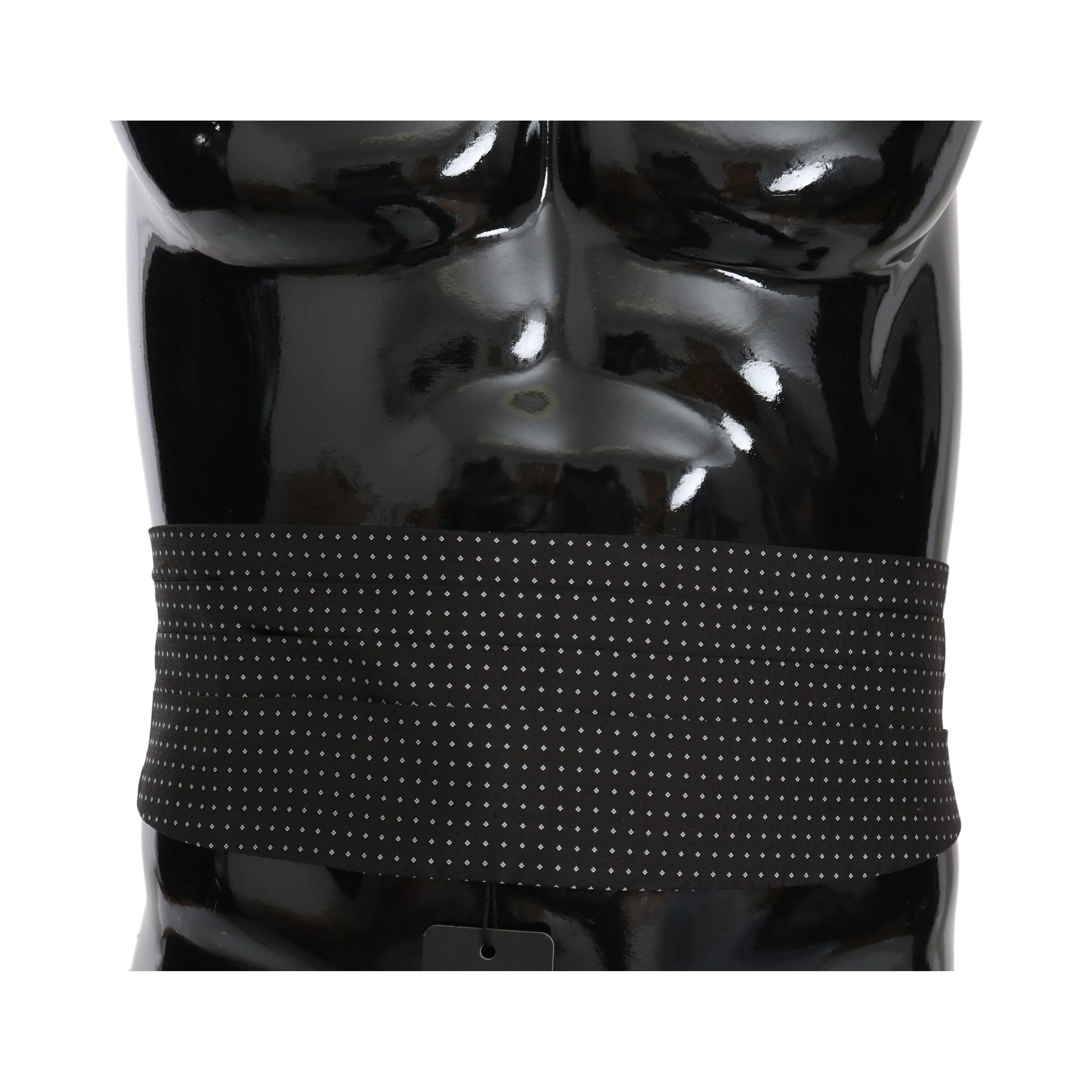 Black Dotted Waist Belt Silk Cummerbund