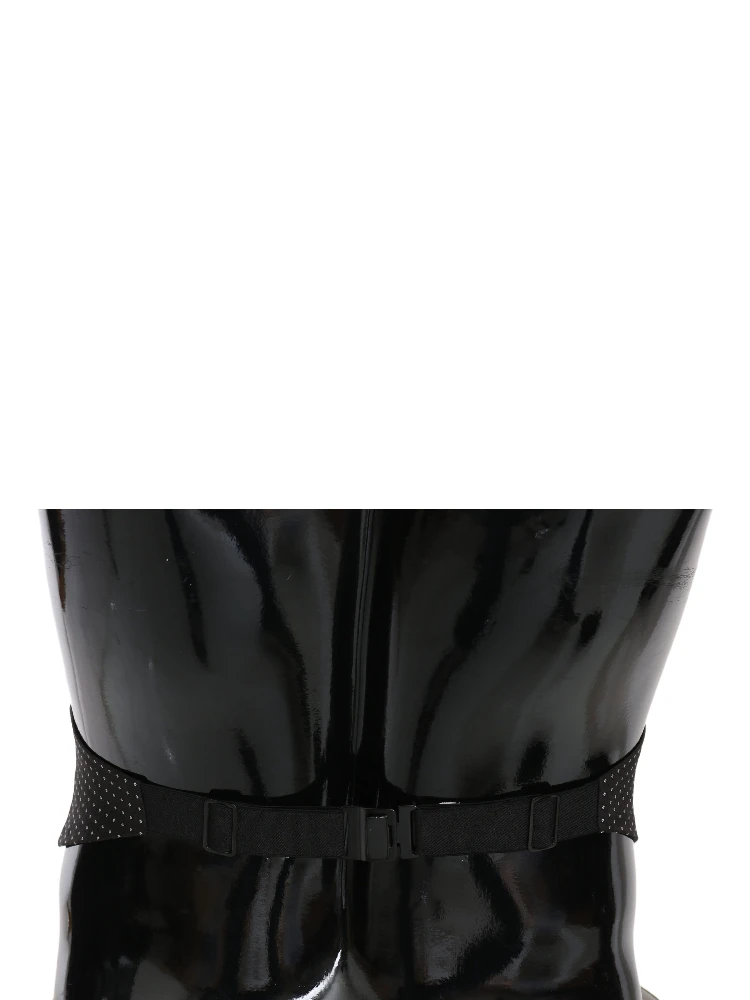 Black Dotted Waist Belt Silk Cummerbund alternative