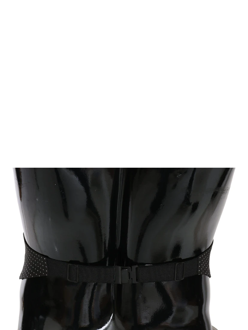 Black Dotted Waist Belt Silk Cummerbund