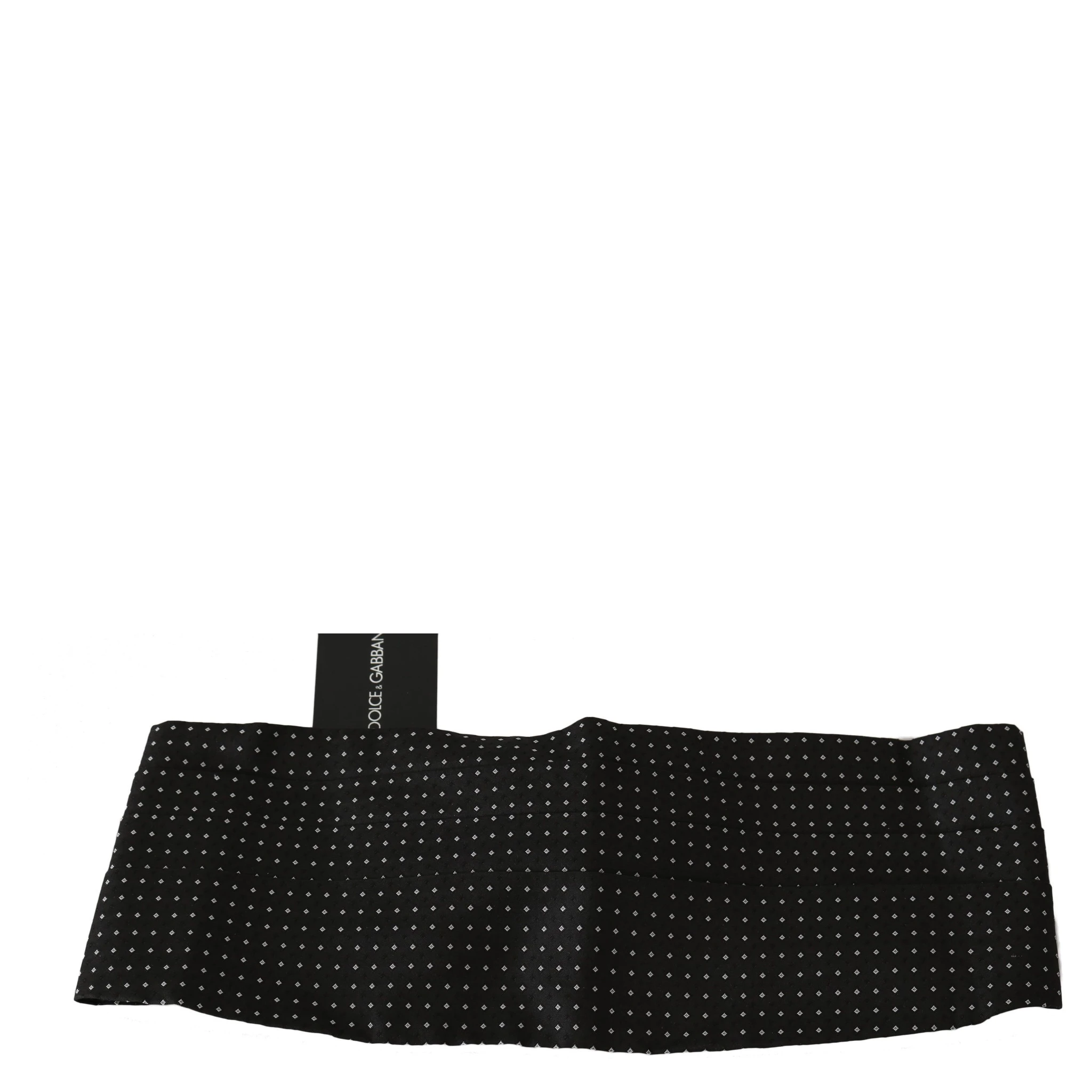 Black Dotted Waist Belt Silk Cummerbund