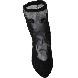 Black Roses Stilettos Booties Socks Shoes