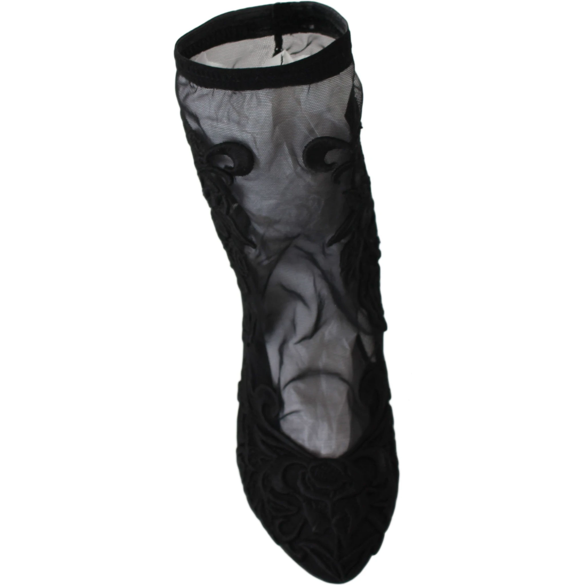 Black Roses Stilettos Booties Socks Shoes