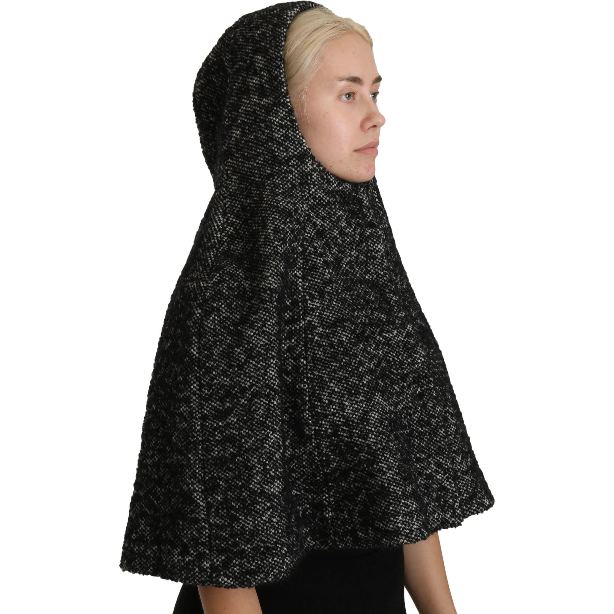 Gray Tweet Wool Kaftan Jacket Coat Top