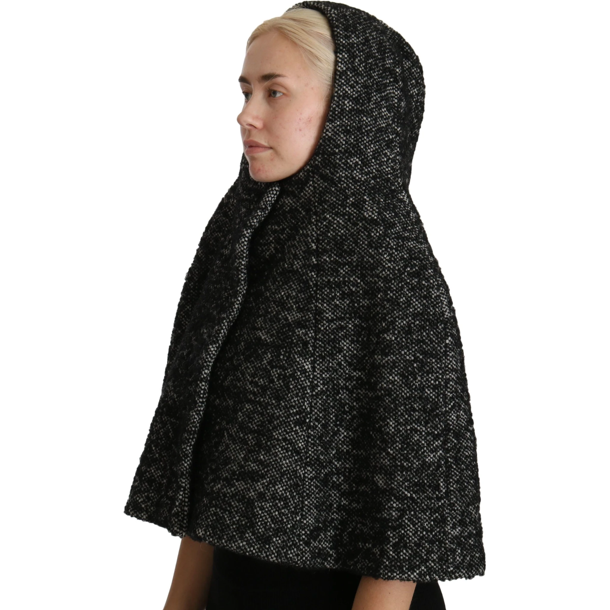 Gray Tweet Wool Kaftan Jacket Coat Top