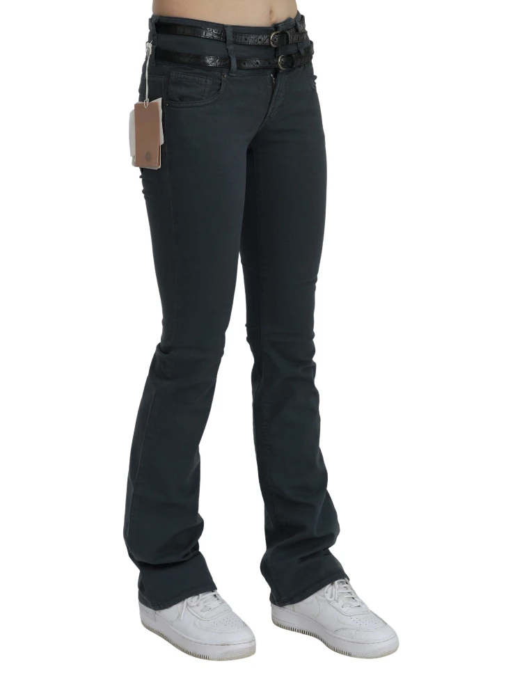 Gray Mid Waist Slim Flared Denim Trouser Jeans alternative