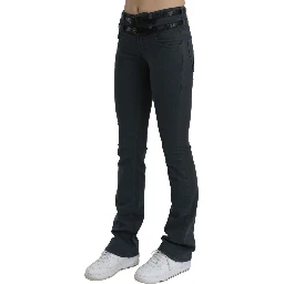 Gray Mid Waist Slim Flared Denim Trouser Jeans