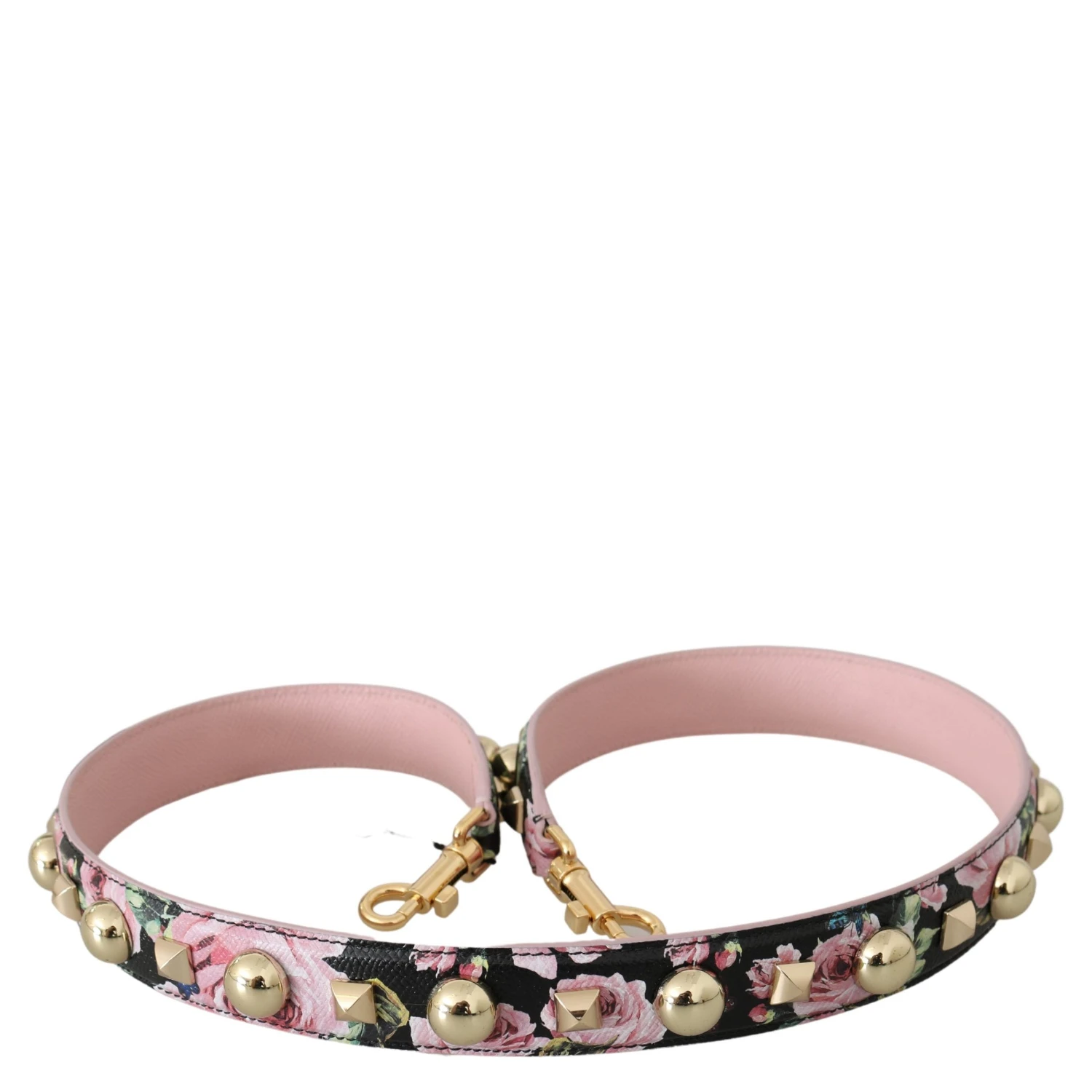 Pink Floral Leather Stud Accessory Shoulder Strap